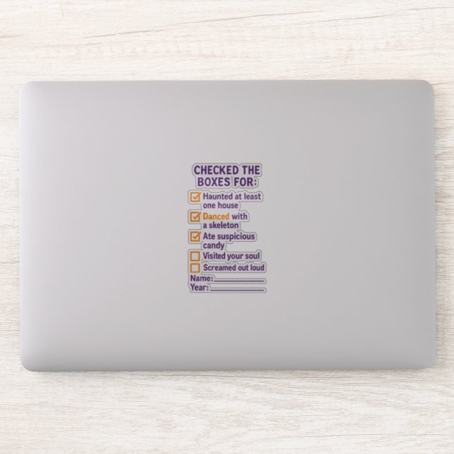 Pegatina Lista de comprobación de Halloween Cajas comprobad (Ordenador)