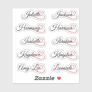 Pegatina Lista de Invitados Personalizada 10 Nombres Caligr