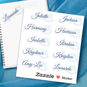 Pegatina Lista de Invitados Personalizada 10 Nombres Caligr
