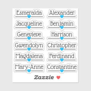 Pegatina Lista de Invitados Personalizada 12 Nombres Línea 