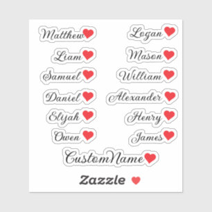 Pegatina Lista de Invitados Personalizada del Corazón – 12 