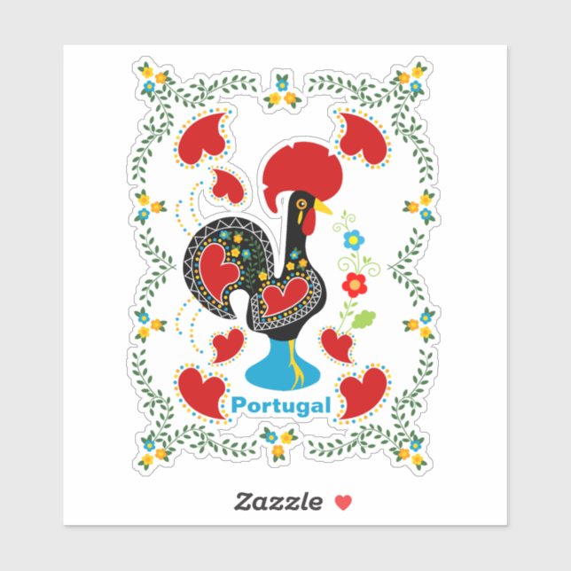 Pegatina Lista tradicional de Portugal en negro (Hoja)