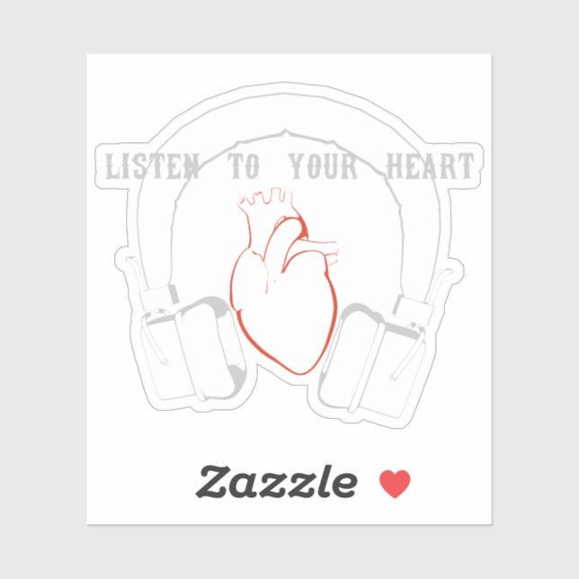 Pegatina Listen to Your Heart (Hoja)
