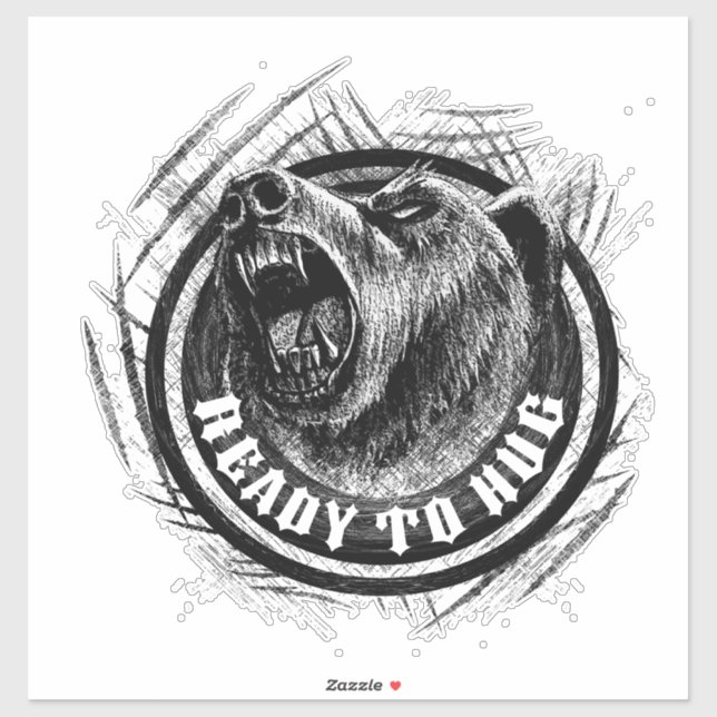 Pegatina Listo para ABRAZAR (Hoja)