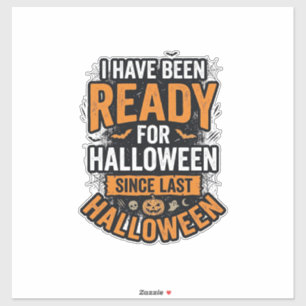 Pegatina Listo para Halloween Diseño de Camiseta Espeluznan