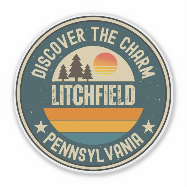 Pegatina Litchfield, Pensilvania (Anverso)