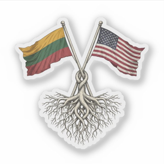 Pegatina Lithuanian-American (Anverso)