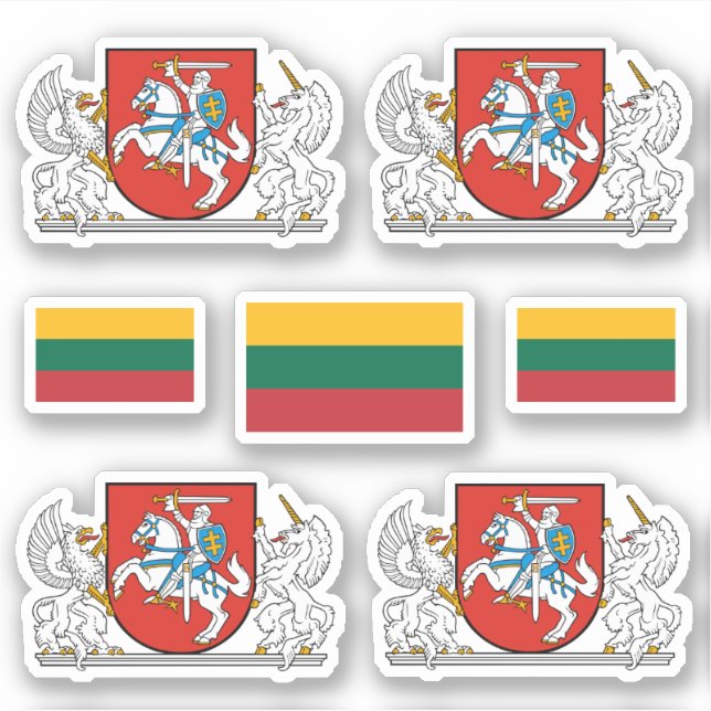 Pegatina Lithunian coat of arms and flag Sticker (Anverso)