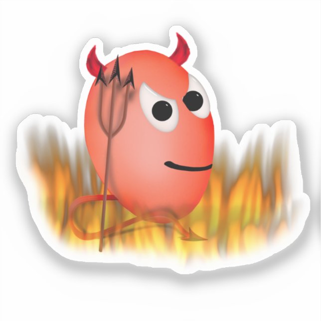 Pegatina Little Devil, Deviled Egg Halloween (Anverso)