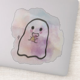 Pegatina Little ghost eats pizza 