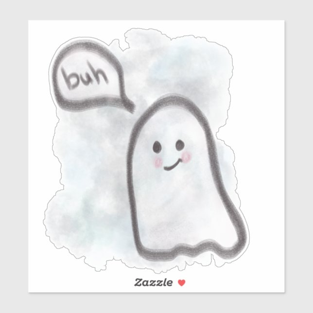 Pegatina Little ghost says buh (Hoja)