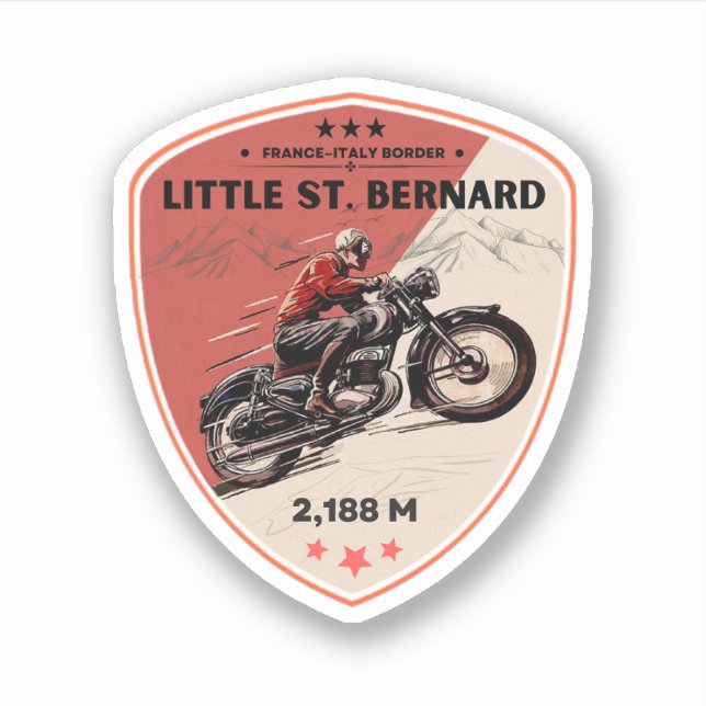 Pegatina Little St Bernard Pass french italy Alpine Motor (Anverso)
