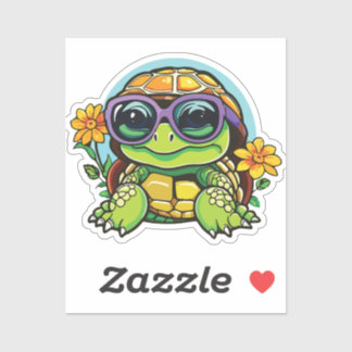 Pegatina Little Turtle Sticker with Glasses - Smart Baby Tu