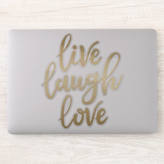 Pegatina Live Lauder Love Faux Gold Lettering (Ordenador)
