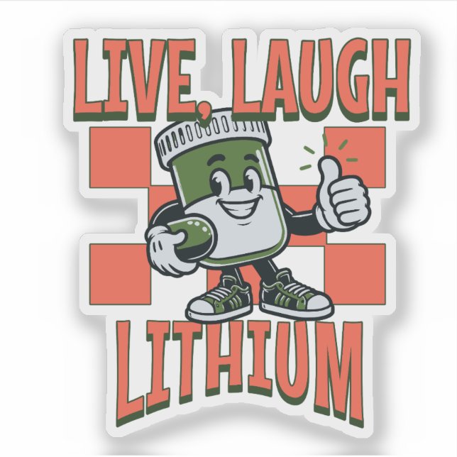 Pegatina Live, Laugh, Lithium (Anverso)