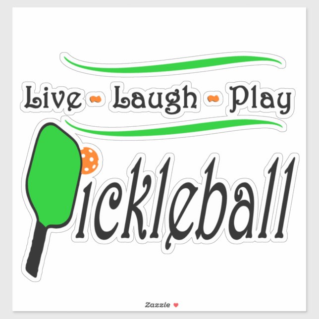 Pegatina Live Laugh Play Pickleball (Hoja)