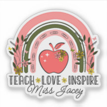 Live Love Teach Rainbow Teacher Apreciación