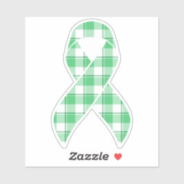 Pegatina Liver Cancer Awareness Plaid Green Ribbon