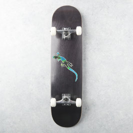 Pegatina Lizard azul vivo y verde fractal