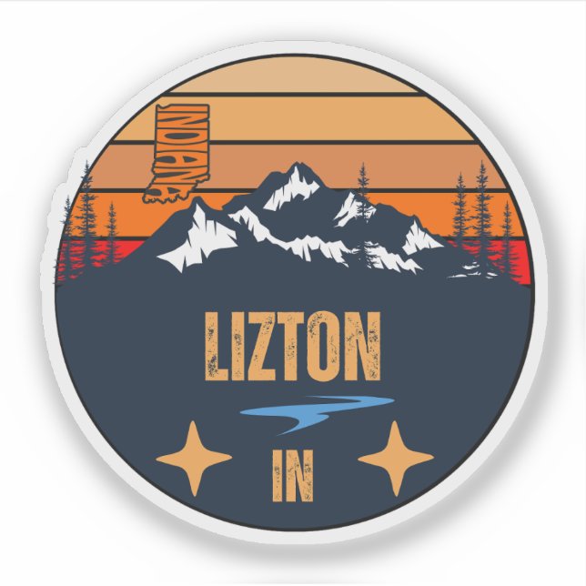 Pegatina Lizton, Indiana (Anverso)