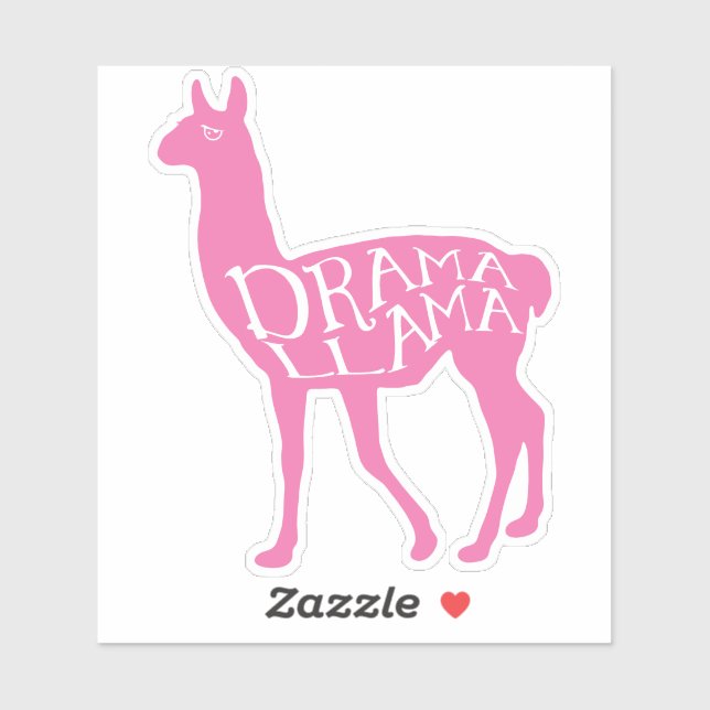 Pegatina Llama a drama rosa (Hoja)