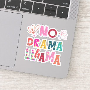 Pegatina Llama colorida sin drama