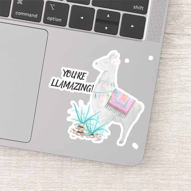 Pegatina Llama cuta llamas llamas llamas a vinilo (Detalle)