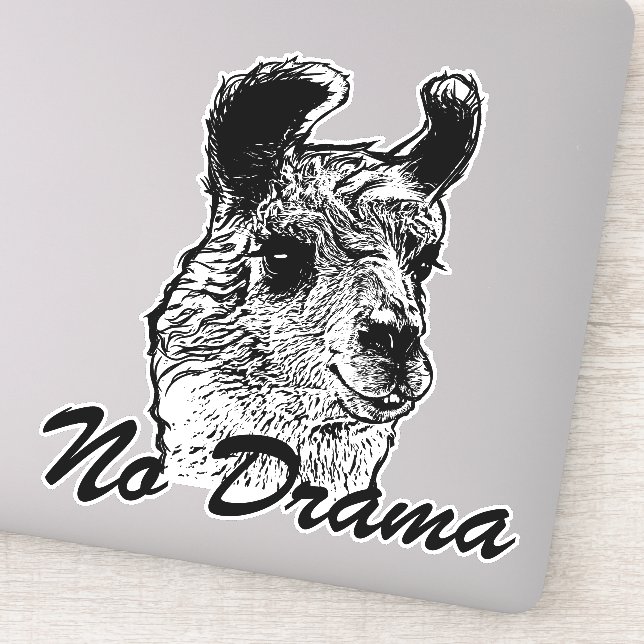 Pegatina Llama de moda sin drama (Detalle)