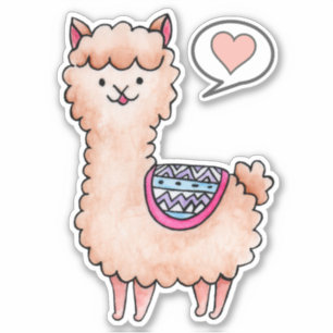 Pegatina Llama del Corazón