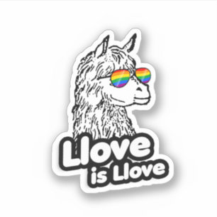 Pegatina Llama: El amor es amor