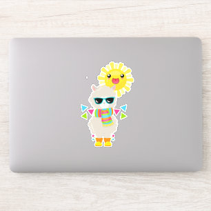 Pegatina Llama Guay y Sol sonriente Kawaii