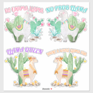 Pegatina Llama linda con refranes del humor de la llama de