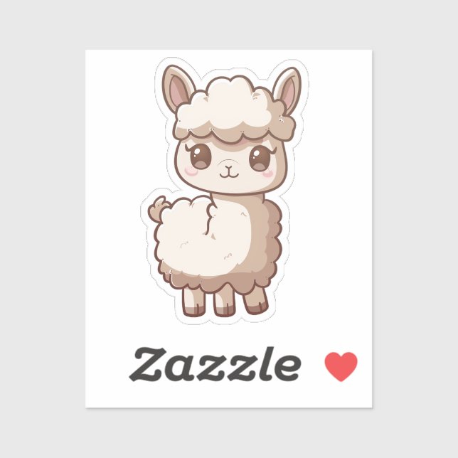 Pegatina llama personalizado (Hoja)