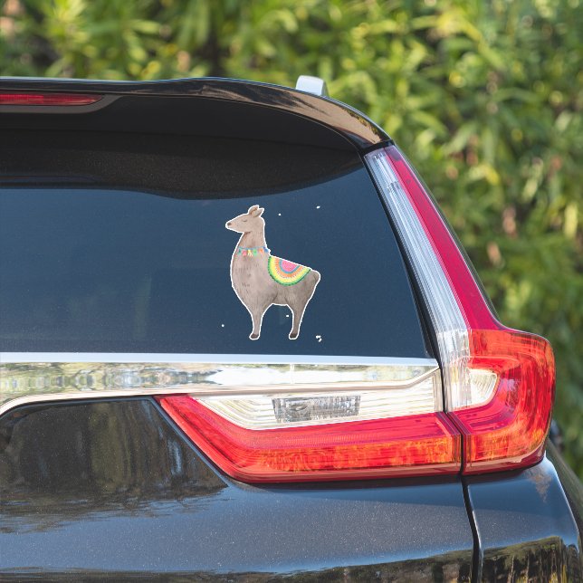 Pegatina Llamas de acuarela Animal Lindo (Lado del coche)