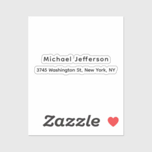 Pegatina Llanura elegante clásica blanca negra