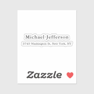 Pegatina Llanura elegante clásica blanca negra