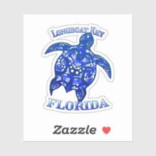 Pegatina Llave de Longboat Florida Vacation Tribal Turtle