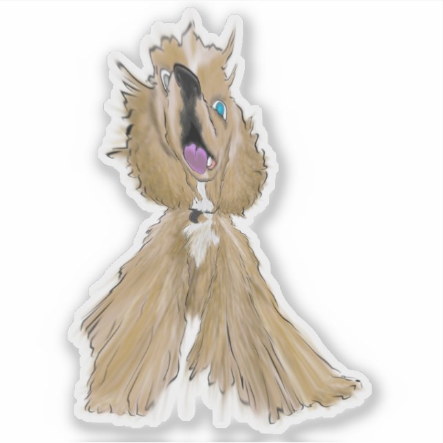 Pegatina Llaves y plátanos, el espátula de cocker en miniat (Anverso)