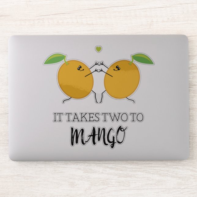 Pegatina Lleva dos a Mango Tango Funny Food Pun (Ordenador)