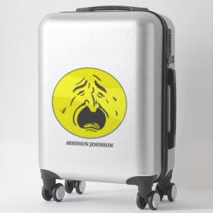Pegatina Llorando Big Mouth Yellow Face Expression & Name 1