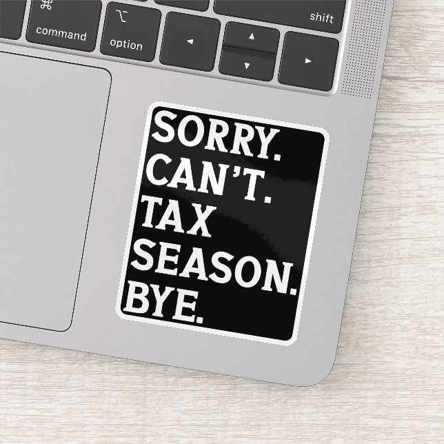 Pegatina Lo siento, no puedo cobrar impuestos, adiós, cómic (Detalle)