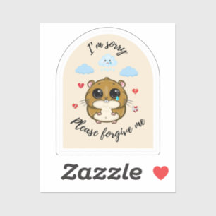 Pegatina Lo siento, por favor perdóname - Triste Hamster