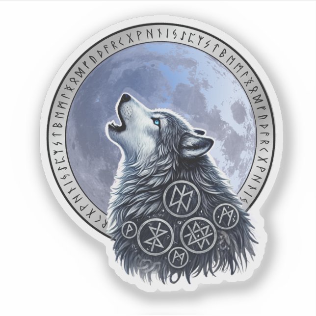 Pegatina Lobo de Odín (Anverso)