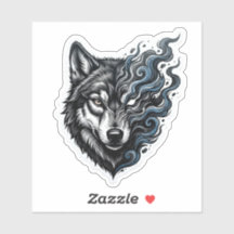 Lobo Espíritu Místico Fumador Arte Motero Vinilo