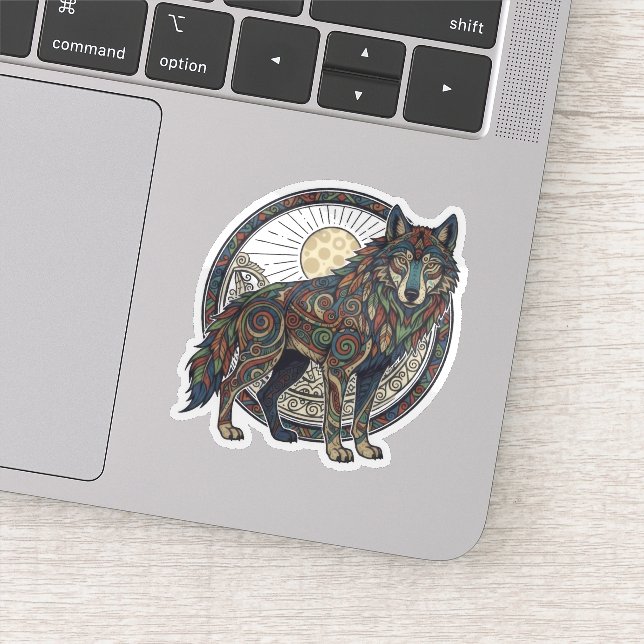 Pegatina Lobo Tribal (Detalle)