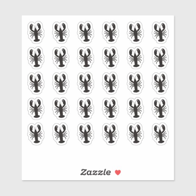 Pegatina Lobster Wedding Place Card Food Meal Menu Choice (Hoja)