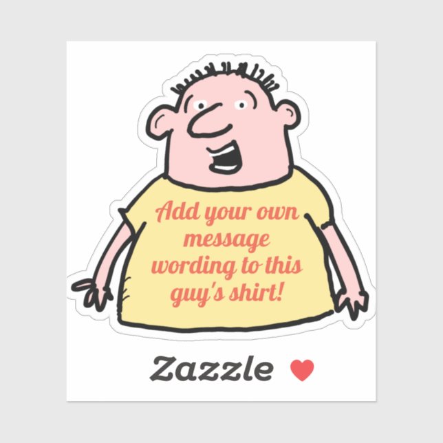 Pegatina Loco hombre Personalizado con lema de camiseta en  (Hoja)