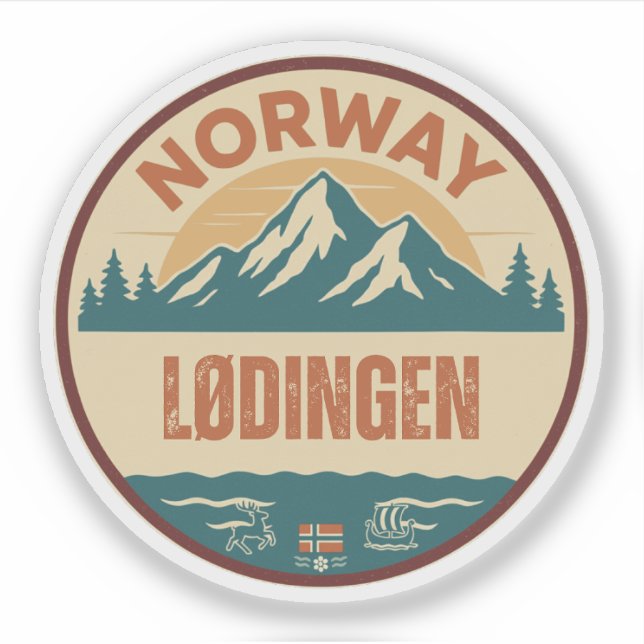 Pegatina Lødingen, Noruega Norge (Anverso)