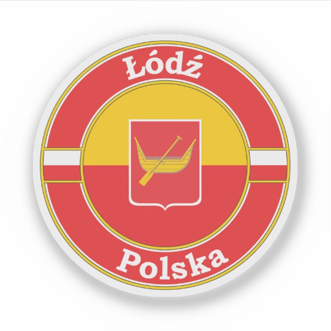 Pegatina Lodz Poland Circle Emblem (Anverso)