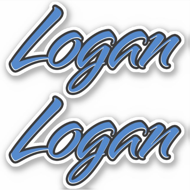 Pegatina Logan Name blue Aufkleber Sticker Stickerset (Anverso)
